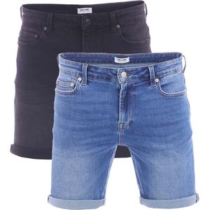 Only & Sons Heren Short ONSPLY 2er Pack regular/straight Veelkleurig M Volwassenen 2 Pack Korte Jeans Broeken