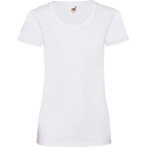 Fruit Of The Loom - Damens-Fit Valueweight T-shirt - Wit - Korte Mouwen