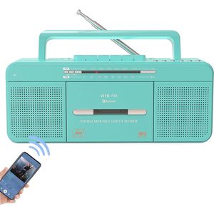 Cassettespeler met USB en Bluetooth - Draagbare stereo met opnamefunctie