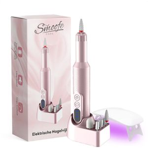 Smoofe Elektrische Nagelvijl Set voor Manicure & Pedicure - Nagelfrees 40000 RPM met Laadstation - Incl UV Lamp Gelnagels - 18 Opzetstukken Inbegrepen