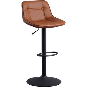 Dimehouse Industriële Barkruk Jason - 59 tot 79 cm - Cognac - Verstelbaar