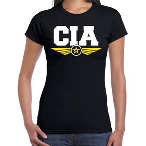 CIA agent verkleed t-shirt zwart voor dames - geheime dienst - verkleedkleding / tekst shirt S