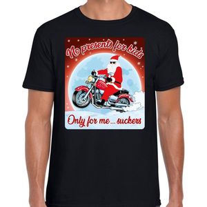 Fout Kerstshirt / t-shirt - No presents for kids only for me suckers - motorliefhebber / motorrijder / motor fan zwart voor heren - kerstkleding / kerst outfit M