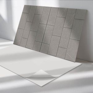 Wallfluent Vinyl Wandpaneel - Stenen tegelpatroon Zelfklevend Wandpaneel - 100 cm x 50 cm - Grijs PVC wandpaneel - Set van 1 - Rechthoekig Wandbekleding Vinyl - Texturen Wandpaneel - PVC Muurpaneel - Wandpaneel Keuken en Badkamer