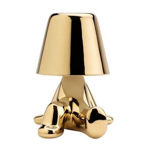 Sfeerverlicht® Golden Boy Ron - Tafellamp Oplaadbaar - Draadloos en Dimbaar - Gadget - Bureaulamp