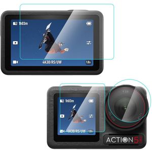 Voor DJI Osmo Action 5 Pro PULUZ 3-in-1 lens Voor- en achterscherm Gehard glas Explosieveilige film