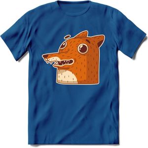 Friendly fox T-Shirt Grappig | Dieren vos Kleding Kado Heren / Dames | Animal Skateboard Cadeau shirt - Donker Blauw - M