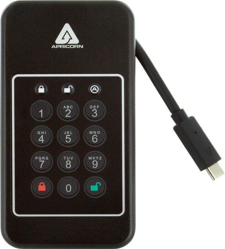 Apricorn - NVX - SSD - 2TB - 256-bit Hardware Encryptie, Tot 1000Mb/s Overdrachtssnelheid