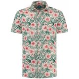 District Indigo Korte Mouw Overhemd Pique Performance Print Roze (7.41.029.716 - 388)