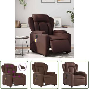 vidaXL Elektrische Massagestoel - Massagestoel - Massagestoel verstelbaar elektrisch kunstleer bruin - Lounge Stoel - Lederlook Stoel - Bruine Stoel