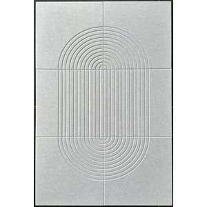 Akoestische PET-vilt wandplaten - set van 6 - lichtgrijs