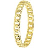 Lucardi - Dames Ring - Geelgoud - 14 Karaat - Gourmetschakel