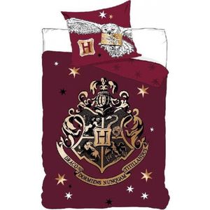 Harry Potter Dekbedovertrek Rood – Eenpersoons – 140 x 200 cm – 100% Katoen
