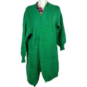 Fascino Winter Collectie - Dames Lange Vest - Levendig Groen - Zachte Acryl Mix - Casual Comfort - One Size