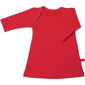 Baby jurkje lange mouw biologisch sweatstof rood - maat 62-68