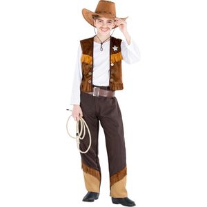 dressforfun - jongenskostuum cowboy Luke 140 (10-12y) - verkleedkleding kostuum halloween verkleden feestkleding carnavalskleding carnaval feestkledij partykleding - 300619