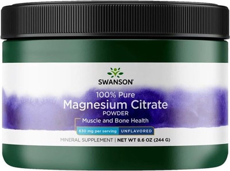 Swanson Health Magnesium Citraat - 1 x 244 gram - Snel afvallen zonder poespas!