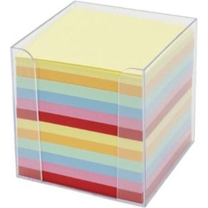 SOHO Memokubus-vulling – Kubusvulling met gekleurd papier – 700 vellen - 9 x 9 cm – 6 verschillende kleuren
