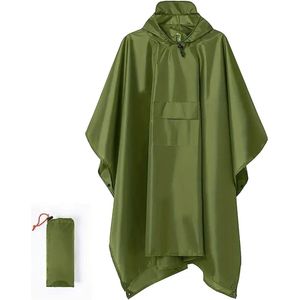 Lopoleis® Regen Poncho Unisex – Dames & Heren – Regenjas – Fietsponcho – Waterdicht & Ademend – Polyurethaan Coating – Donker Groen