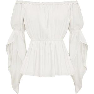 Victoriaanse Ruffled Off Shoulder Corset Blouse voor Dames