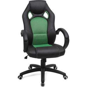 Luxe Ergonomische Gaming Chair Bureaustoel Met Voetsteun & Kantelmechanisme - Lendekussen & Hoofdkussen - Ergonomische Luxe Racing Style Design Game Computer Stoel - Voor Gamen/Kantoor/Thuiswerken - Kunstleer - Zwart/Rood