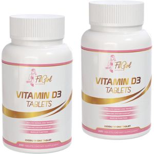 FitGirl Nutrition | Vitamine D3 | 2de pot gratis | 200 tablets á 2500iu per tablet 200 servings | Gezondheid | Vitamine | Nutriworld