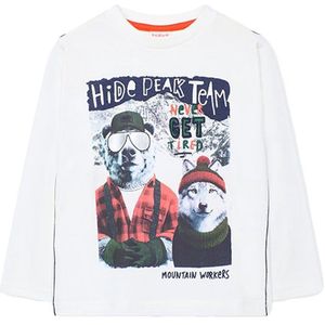 Boboli Knit T-shirt Met Lange Mouwen Wit 4 Years Jongens,Meisjes