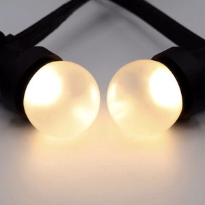 LumenXL - Lichtsnoer voor buiten - Koppelbaar - 10 meter 10 fittingen - 1,5 watt 2650K LED lampen - matte kap