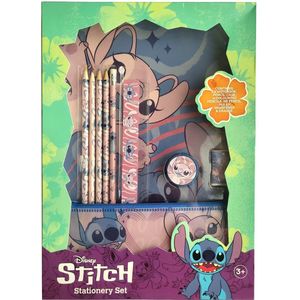 Disney Stitch - stationery set - schoolset - a4 Notebook - etui - 4 kleurpotloden - HB pencil (grijs) - liniaal - gum - puntenslijper - sinterklaas - kerst - kado - cadeau