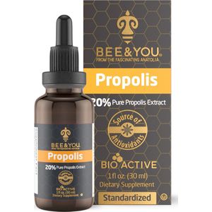 BEE&YOU 20% Puur Propolis Tinctuur - Grote Bron van Antioxidanten - Natuurlijke Ondersteuning van het Immuunsysteem - 30 ml
