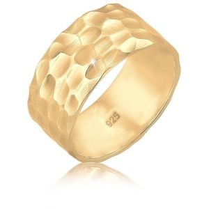 Elli Dames Ring Dames Band Basis Gehamerd in 925 Sterling Zilver
