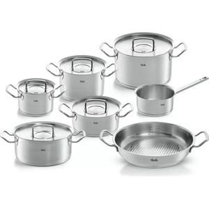Fissler Original-Profi Collection 2022 Pannenset met Hapjespan, Steelpan en RVS Deksels, 7-delig