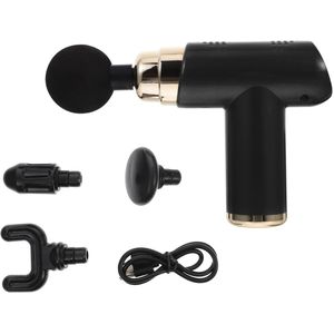 BORVAT® - SK-368 Massage Gun | Sport & Relax Massageapparaat met 4 Opzetstukken - 6 standen - Oplaadbaar - Zwaart