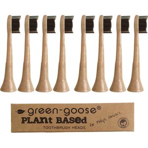 green-goose® Sonicare Bioplastic Opzetborstels - 8 Stuks - Plant-based Materiaal - Houtskool Haren - BPA-vrij