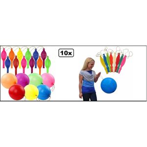 10x Kleuren Bounce ballonnen 40cm - Thema feest verjaardag uitdeel boksballon party fun