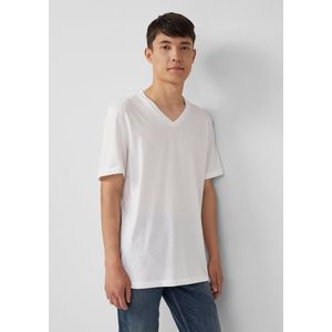 s.Oliver - Shirt - Wit - V-hals - Kwartmouw - Normale Pasvorm