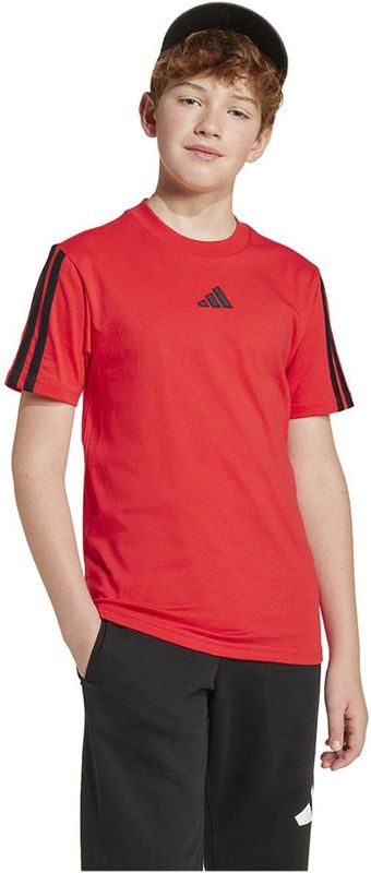 T-shirt - Pure Ruby / Black - Katoen - Ronde Hals - Regular Pasvorm