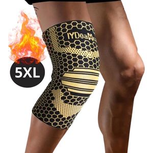 Livano Kniebrace - Sportbrace Knie - Knee Sleeves - Knee Sleeves Powerlifting - Compressie Knie Brace - Knee Wraps - Knee Support - Dames - Heren - Koper - Maat 5XL