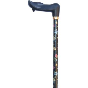 Classic Canes - Verstelbare Wandelstok - Zwart - Bloemen - Ergonomisch Handvat - Verstelbaar van 75 tot 99 cm
