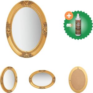 vidaXL Wandspiegel barok stijl 50x70 cm goudkleurig - Spiegel - Inclusief Houtreiniger en verfrisser
