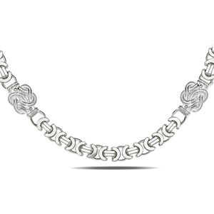 Juwelier Zwartevalk zilveren platte koningsschakel ketting met mattenklopper - ET 60-M/70cm-