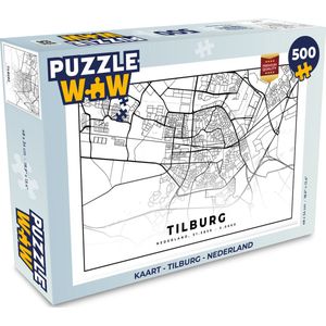 Puzzel Kaart - Tilburg - Nederland - Legpuzzel - Puzzel 500 stukjes