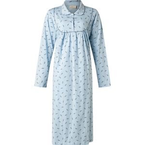 Lunatex dames nachthemd lange mouw kraag | MAAT XL | Veer | blue