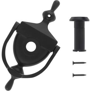 Deurklopper en kijker - mat zwart - 6 inch hoogte