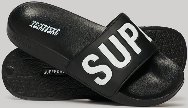 Superdry - Core Pool Sliders - Badslippers - Zwart - Vegan