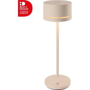 Leonardo tafellamp MONZA ,oplaadbaar zand / Sompex / oplaadbaar, kleur zand | Accu | LED tafellamp voor buiten en binnen - Werkt op accu - Aluminium - Dimbaar - Incl. Inductie oplaadbaar- zand kleur