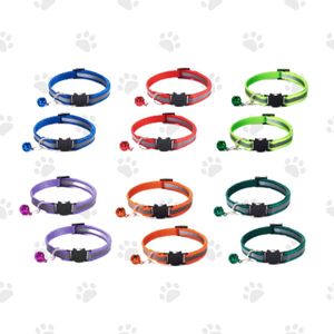 PetSpot - Halsband Kat en/of Kitten - Reflecterend - Met Belletje (optioneel) - Veiligheidssluiting - Set van 12