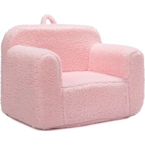 Goodivery ® Ultrazacht Kinderzitje - Comfortabele Kinderstoel met Schattig Sherpa Leesbankje - Roze