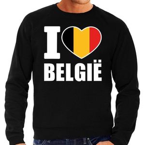 I love Belgie supporter sweater / trui voor heren - zwart - Belgie landen truien - Belgische fan kleding heren XXL