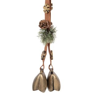 Clayre & Eef Ouderwetse Deurbel 8x12x50 cm Bruin Metaal